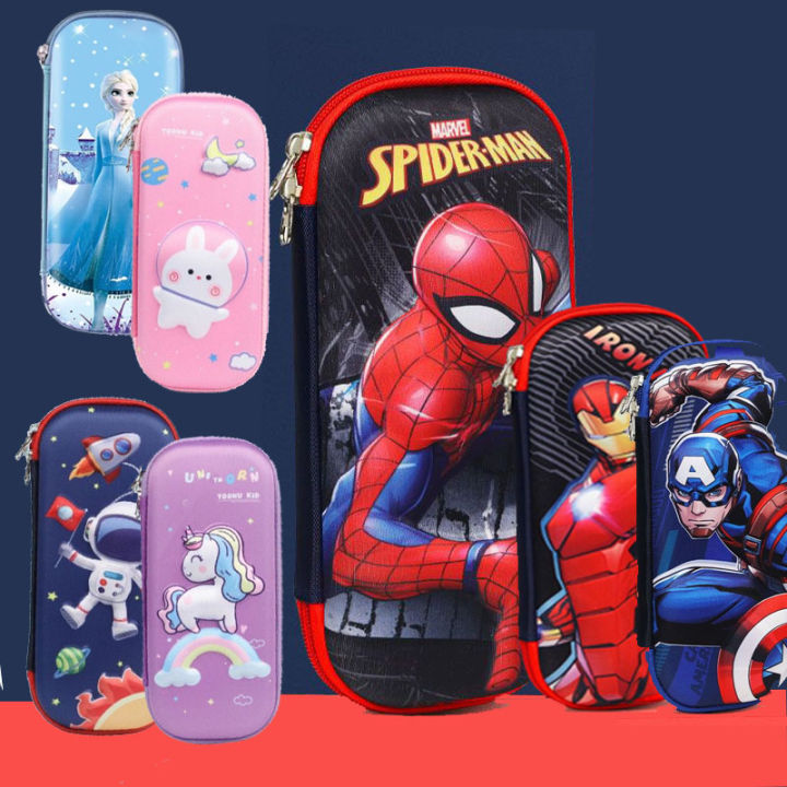 Malaysia] Superhero Spiderman Frozen Pencil Case Zip hardshell case pencil  box keras | Lycotte Mom & Baby | Lazada