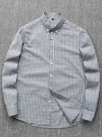 Cabinet 1090/S Home 100 cotton brushed yarn-dyed plaid mens urban casual long-sleeved shirt plaid shirt autumn 【JYUE】