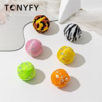 10pcs/lot Funny Cat Toy Ball Leopard Print Plush Pet Relieve Boredom Catch Plastic Small Ball Playing Interactive Kitten Toys