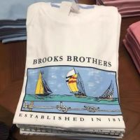 ซื้อ Brooks Brooks Brooks Brooks เสื้อยืดแขนสั้นสำหรับผู้ชาย,ผ้าฝ้ายคอกลมทรงหลวมลำลองฤดูร้อน