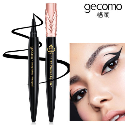 GECOMO Glitter Eyeliner Not Smudge Waterproof Smear-Proof Makeup Long-Lasting Big Eyes Easy to Make up Liquid Eyeliner