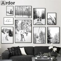 【cw】 And Poster Snow Wall Painting Skis Canvas Print Reed Posters Pictures