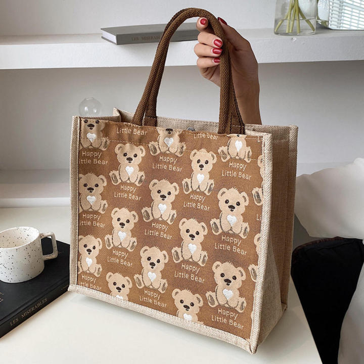 portable-shopping-bag-eco-handbag-shoulder-bag-eco-friendly-shopping-bags-shopping-bag-bear-pattern-tote-cotton-linen-tote-bag