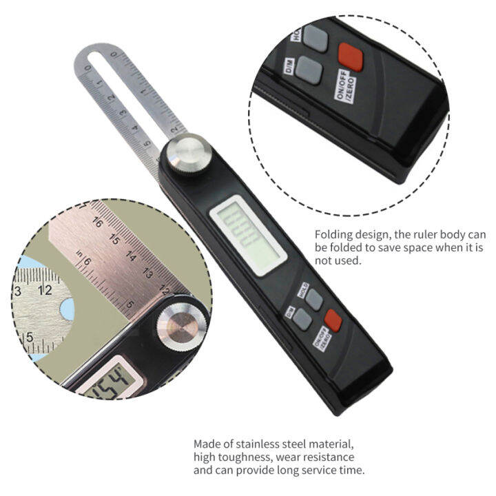 190มิลลิเมตรเครื่องมือดิจิตอลมุม-inclinometer-มุมเครื่องชั่งดิจิตอลสแตนเลสอิเล็กทรอนิกส์-goniometer-ไม้โปรแทรกเตอร์ตรวจจับมุม