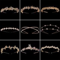 【CW】 Efily Gold Color Bridal Headband Rhinestone Crystal Wedding Tiaras and Crowns for Women Bride Hair Accessories Headpiece Jewelry