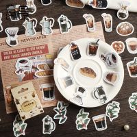 46 Pcs Vintage Coffee Theme Stickers For Decoration Planner Phone Case Scrapbook Coffee Journals Decoration Stickers Labels