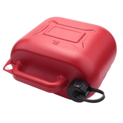 5L Car Fuel Tank Can Spare Plastic Petrol Gas Container Anti-Static Fuel Carrier with Pipe for Car Travel