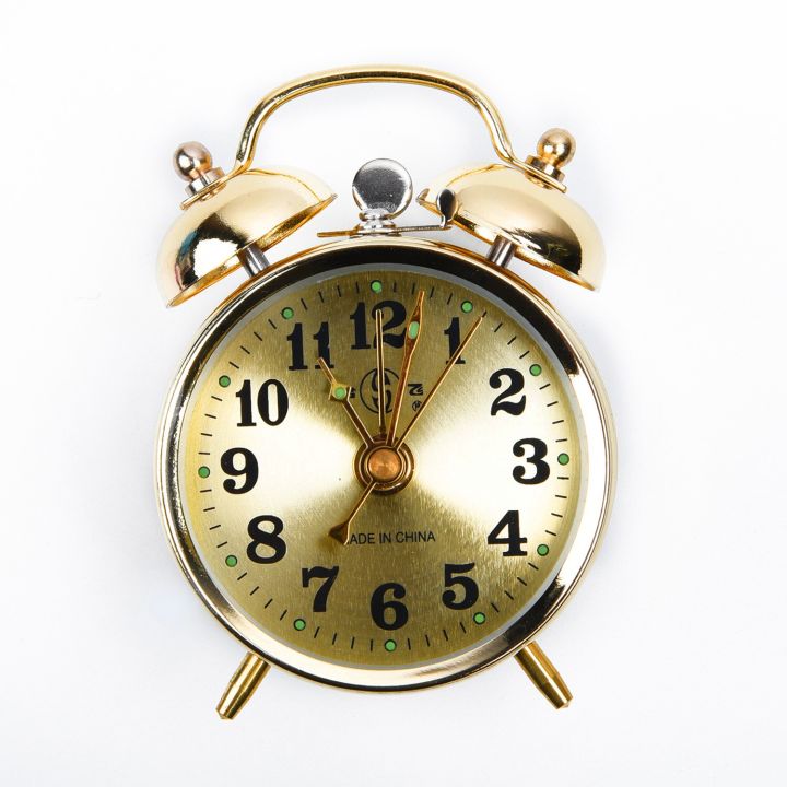 นาฬิกาปลุกแบบกลไกรูปเกือกม้าไขลานนาฬิกาโลหะย้อนยุคแบบแมนนวลน่ารักใหม่