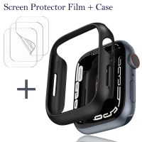 Screen Protector Film+Case for Apple Watch 8 7 6 SE 5 4 45MM 41MM 40MM 44MM 42mm 38mm Protective Cover Soft Film for iWatch 8 7