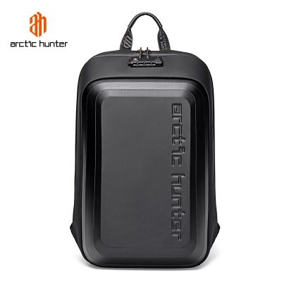 TOP☆ARCTIC HUNTER Mens Hard Shell Business Backpack Anti-theft Travel Backpack Waterproof USB Charging Bagpack Teenager School Bag