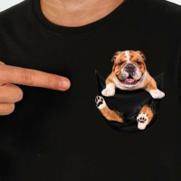 Funny Bull Dog In Pocket Meme Shirt Bulldog Lovers Puppy Owners  tee Funny Animal   T-shirt