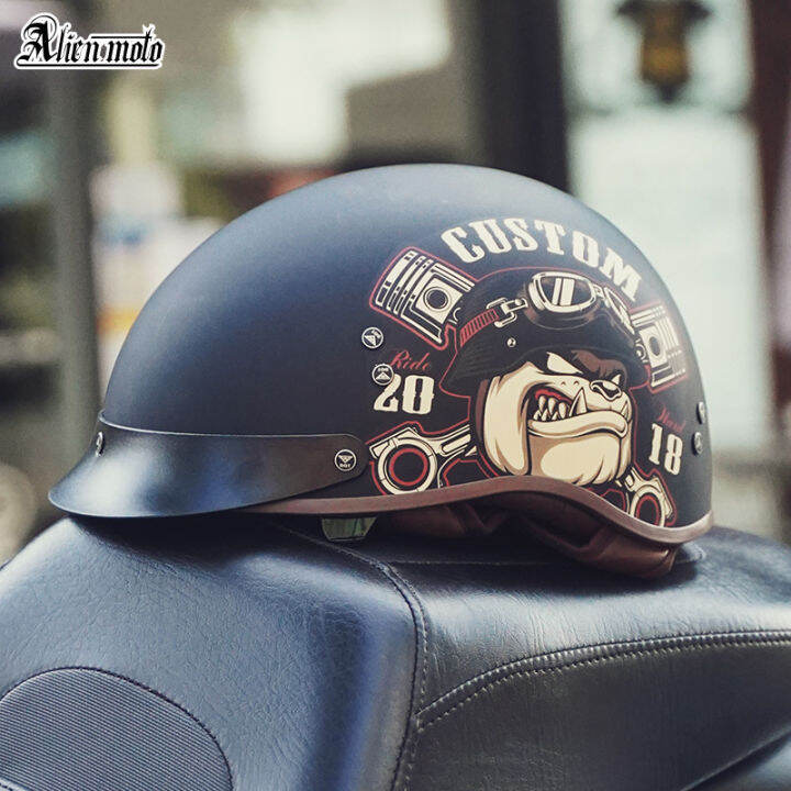 LS2 retro helmet Harley carbon fiber half helmet for men and women four