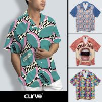 M2U เสื้อฮาวายผู้ชาย วินเทจ เสื้อฮาวายเท่ๆCurve SET21 เสื้อเชิ้ต เสื้อฮาวาย ลาย pattern abstract ลายเยอะ มีไซส์ S/M/L/XL/2XL เสื้อเที่ยวทะเล Hawaiian Shirt