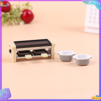 ? JCTTTY ? 1:12 dollhouse miniture บาร์บีคิวชั้นวางเครื่องครัวรุ่นอุปกรณ์เสริม