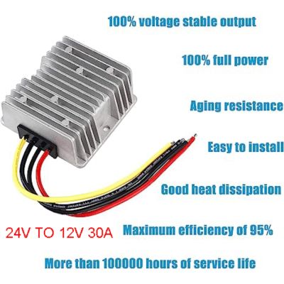 24V to 12V 10A 15A 20A 30A Step Down Converter 24V-12V DC DC Buck Voltage Regulator for Cars Boat Solar