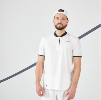 Mens Tennis Short-Sleeved T-Shirt Dry+ - Off-White