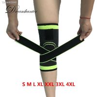 ▪✆♦ 1pc Straps Pressurized Sports Knee pads 3D weaving basketball tennis hiking dizlik knee brace support professional protector 4XL