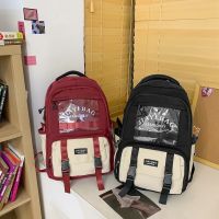 Fashionable Womens ins Style Large-Capacity Schoolbag Female Korean Version Fashion Backpack Cute Fresh Durable Campus Style Backpack 【AUG】