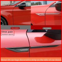 Car Door leaf panel side decorative strip Metal 3D car logo Automotive fender Body decorative strip Universal modification