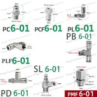 304สแตนเลสตัวเชื่อมแบบด่วนนิวเมติกชิ้น PCF PL PLF PB PD SL PMF ท่ออากาศ4 6 8 10 12Mm Thread BSPT M5 1/8 1/4 3/8 1/2"