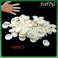 FEELDG 100PCS เป็นธรรมชาติ ป้องกันปลายนิ้ว น้ำยาง ถุงมือป้องกัน ปลอกนิ้ว เตียงเด็ก ถุงมือยาง