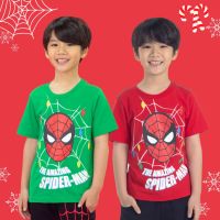 Marvel Boy Marvel Spider-Man T-shirt - เสื้อยืดเด็กมาร์เวล ลายสไปเดอร์แมน  สินค้าลิขสิทธ์แท้100% characters studio