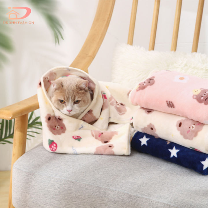 ผ้ากำมะหยี่นุ่มสัตว์เลี้ยงอบอุ่นสบายกันลื่นอุปกรณ์ผ้าห่มนอนสัตว์เลี้ยงสำหรับสุนัขแมว