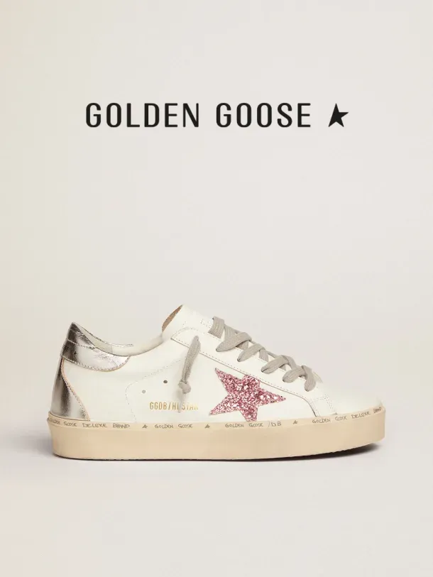 Original Golden Goose Hi Star sneakers with silver laminated