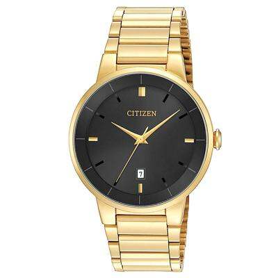 เคส Citizen สีทองทำจากสแตนเลสสร้อยข้อมือเหล็กผู้ชาย BI5012-53E