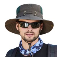 【cw】Outdoor Summer Fishing Hats Men Anti-UV Sunshade Breathable Hiking Beach Bucket Hat Male Fisherman Waterproof Quick Dry Cap