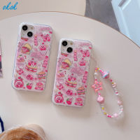 OKOK Kirby สายคล้องแบบมีเคสโทรศัพท์,สำหรับ Iphone 14 14Plus 14pro 14Promax 13 13pro 13Promax น่ารักสไตล์12 12pro 12Promax 11 11Promax High-End เคสใสนุ่มกันกระแทกดีไซน์ใหม่ Ins สไตล์ยอดนิยม