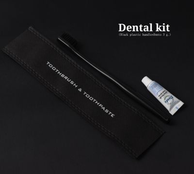 ✨ขายดี✨ ชุดแปรงสีฟันโรงแรม รุ่น Black Non Woven Dental kit [แพ็คชนิดละ125ชิ้น]ของใช้ในโรงแรม อเมนิตี้ Hotel Amenities