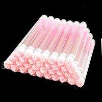 50 Pcs Reusable Eyelash Brush Tube Disposable Eyelash Wands Tube Eyebrow Brush Dust-proof Sparkling Broken Diamond at Bottom