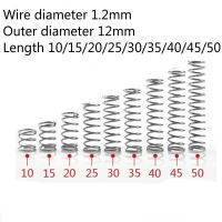 10pcs Spring Micro Compression Spiral 1.2mm 304 A2 Stainless Steel Small Wire Diameter 1.2mm Outer Diameter 12mm Length 10-50mm Coil Springs