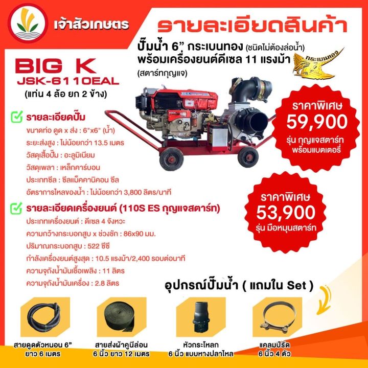 เครื่องสูบน้ำหอยโข่งดีเซล-6-นิ้ว-เครื่องสูบน้ำ-เครื่องสูบน้ำหอยโข่ง-เครื่องสูบน้ำดีเซล-ปั๊ม6นิ้วกระเบนทอง-jsk-6110eal