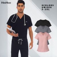 Medical ScrubsTops Beauty Salon Nursing Uniform Laboratory Spa Scrub Shirts Unisex Uniform Workwear Medical Clothing for women