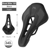 Black WEST BIKING Bike Saddle MTB Road Racing Bicycle Seat Hollow Soft Short Nose Cushion PU Waterproof Cycling Saddle Accessories