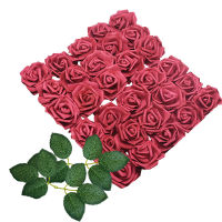 【cw】102030 Foam RosesSilk Leaves Artificial Flowers Bride Bouquet Flower Gift For DIY Wedding Party Decorative Scrapbooking Craft ！