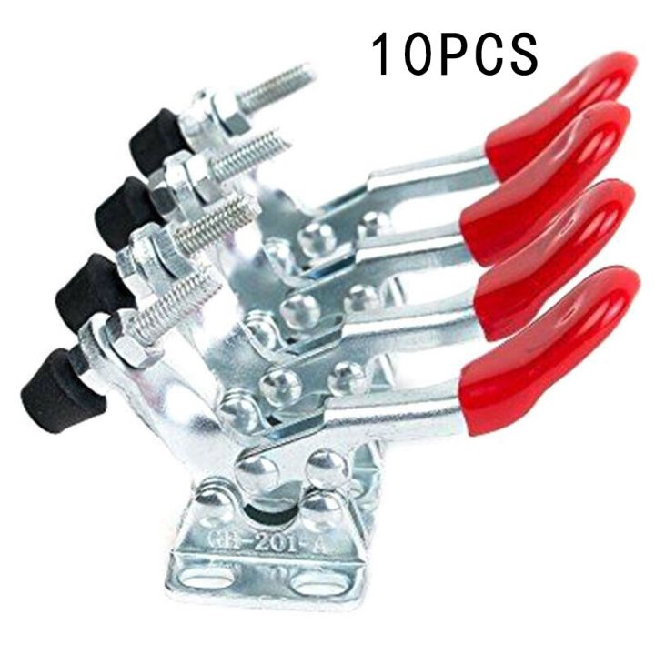 cc-10pcs-gh-201a-toggle-clamp-release-horizontal-clip-set-woodworking-heavy-duty-clamps