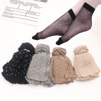 20Pcs=10Pairs Thin Breathable Middle Tube Ladies Summer Short Ankle Silk Socks Skin Color Non-Slip Stretch Ankle Sexy Sock