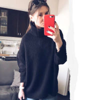 Tangada women jumpers turtleneck sweaters oversize winter fashion 2020 long sweater coat batwing sleeve christmas sweate HY135