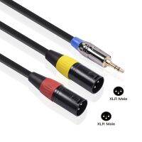 3m Audio Cable With 3.5mm Jack Stereo To Dual XLR Male Connector Plug Y Shape Adapter For Phone Mixer Guitar Bass Instrument