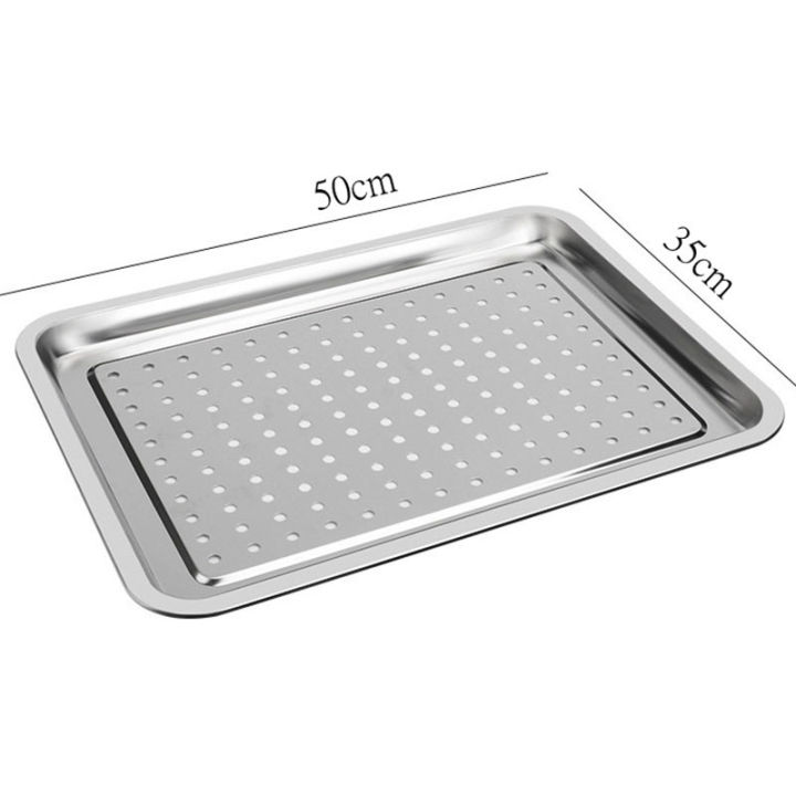 stainless-steel-rectangle-hollow-drain-tray-thickened-fruit-vegetables-storage-plate-oil-water-filter-pan-kitchen-accessories