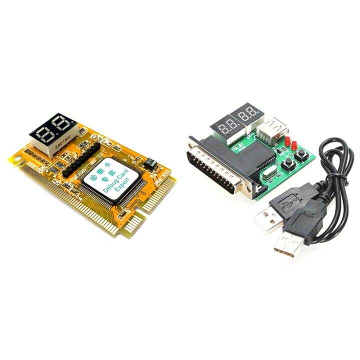 3 in 1 Debug Card Expert Mini PCI PCIE LPC & PC Diagnostic Card USB