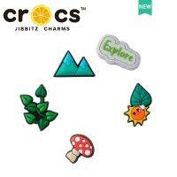 Jibbitz cross charms เครื่องประดับแฟชั่น รูปการ์ตูนเห็ดน่ารัก สีเขียว DIY