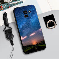 เคสอ่อนสำหรับ Samsung Galaxy A8 2018เคสโทรศัพท์คลุมทั้งหมด2022ใหม่ป้องกันการตกหล่นกันรอยขีดข่วนฝามีที่ถือวงแหวนโทรศัพท์ &amp; เชือก