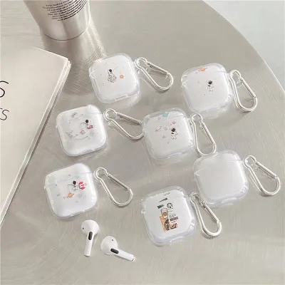 Cute Space Astronaut Earphone Case For Pro 4 5 Mini 4 TWS Wireless Headphone Soft Silicone Earbuds Clear Protective Cover Box