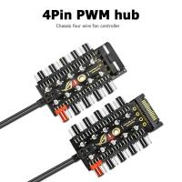 มาเธอร์บอร์ด1ถึง10Pin พัดลม4ขา PWM คูลเลอร์ต่อตัวกระจายสัญญาณพัดลม12V พลังงานเต้ารับไฟฟ้าอะแดปเตอร์เครื่องควบคุมความเร็วพีซี