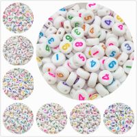 100pcs 7mm Acrylic Beads 0-9 Numbers Beads Ovla Shape Spacer Beads For Jewelry Making DIY Handmade Charm Bracelet Necklace Beads