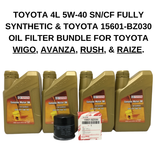 TOYOTA Genuine Engine Oil 5W40 Fully Synthetic Change Oil Bundle For